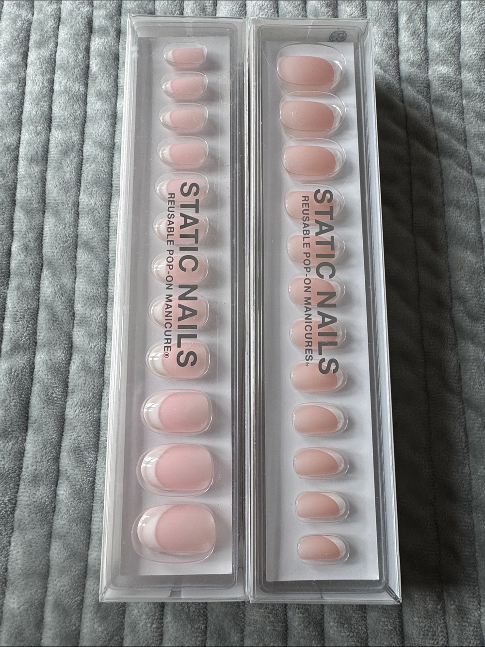NEW in Box STATIC NAILS Reusable Pop-On Manicure - Curved French and French 75